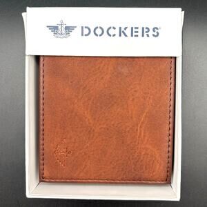Dockers Men’s Genuine Leather Bifold Wallet 31DP220025 Tan Color NIB